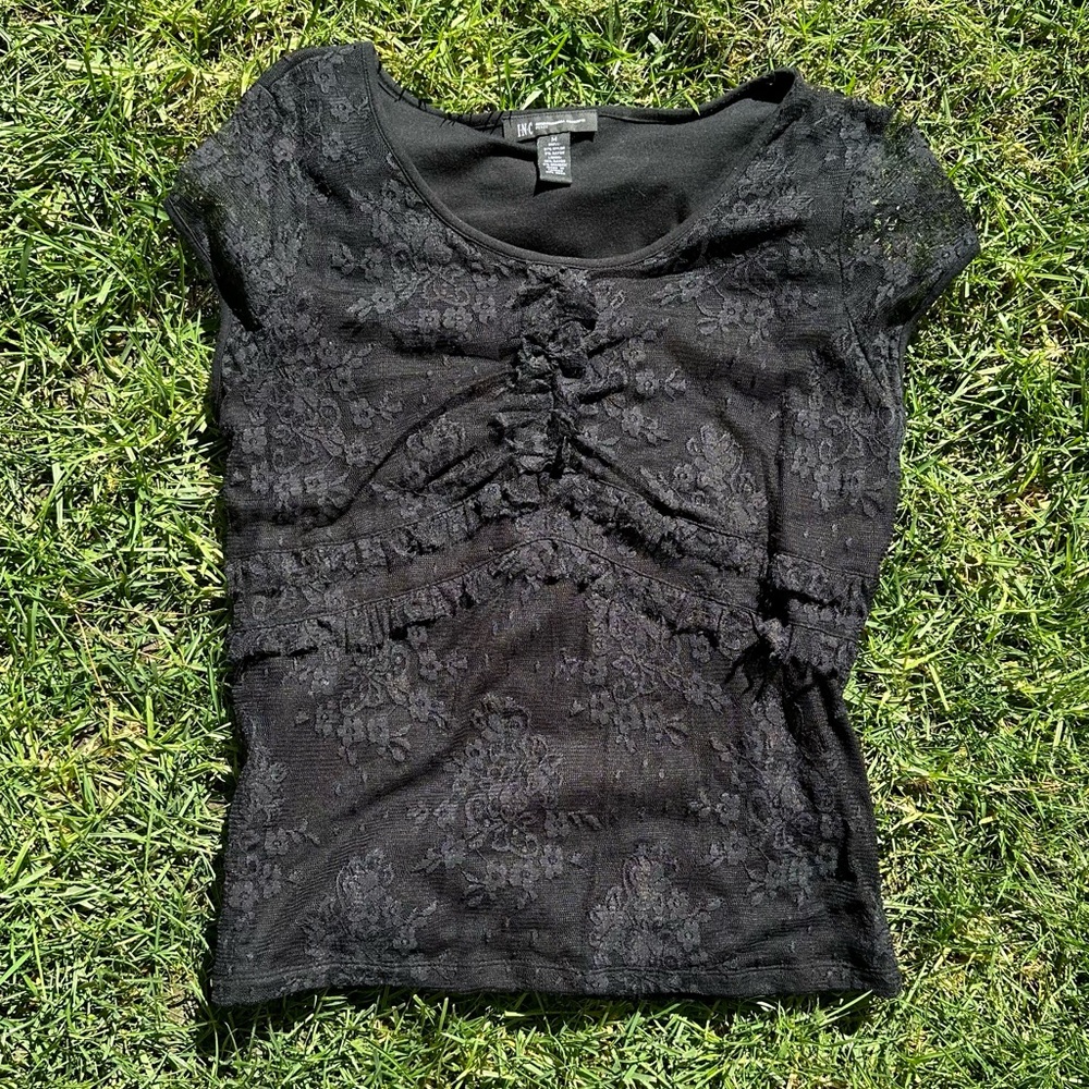 black lacey top